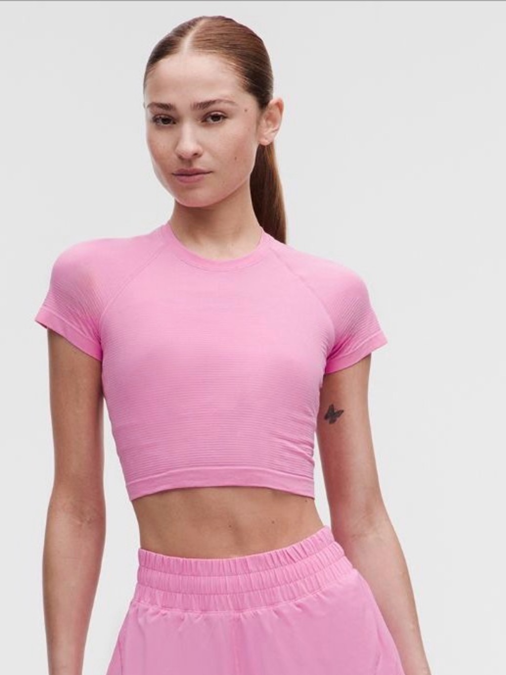 NWT lululemon swiftly cropped short sleeve size 6 sweet sorbet